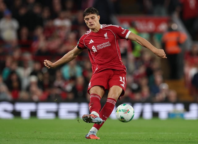 Soccer Football - Carabao Cup - Third Round - Liverpool v Southampton - Anfield, Liverpool, Britain - September 23, 2025 Liverpool's Giovanni Leoni in action REUTERS/Phil Noble