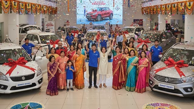 त्योहारी सीजन में मारुति सुजुकी ने मचाई धूम! सिर्फ 5 दिनों में बेचे 80,000 कार - शोरूम में लगी भारी भीड़
