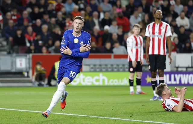 Soccer Football - Premier League - Brentford v Chelsea - GTech Community Stadium, London, Britain - September 13, 2025 Chelsea's Cole Palmer celebrates scoring their first goal Action Images via Reuters/Peter Cziborra/File Photo