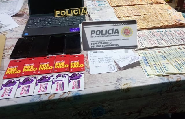 Detenidos y secuestro de dinero y varios elementos. (Policía)