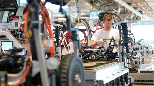 Gläserne Manufaktur eines ID.3. in Dresden.
