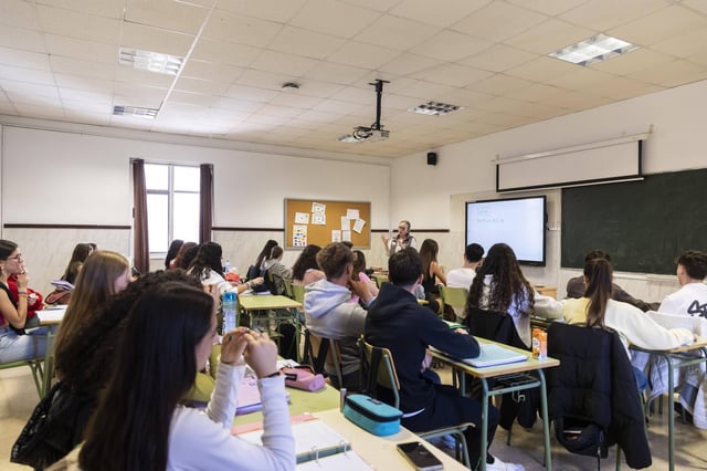 Clase de Bachillerato en el IES Lluis Vives de València.