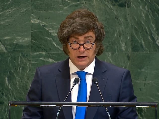 Milei en la Asamblea de Naciones Unidas.