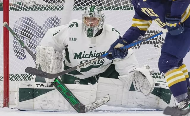 Trey Augustine has been a wall in net for Michigan State (photo: Michigan State Athletics).