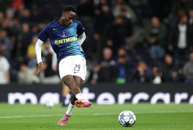 Soccer Football - UEFA Champions League - Tottenham Hotspur v Villarreal - Tottenham Hotspur Stadium, London, Britain - September 16, 2025 Tottenham Hotspur's Pape Matar Sarr during the warm-up before the match REUTERS/David Klein/File Photo