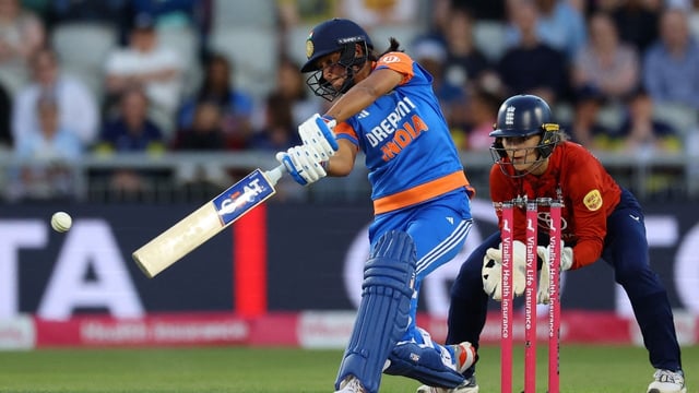 Harmanpreet Kaur of India Women in action. Courtesy: Reuters