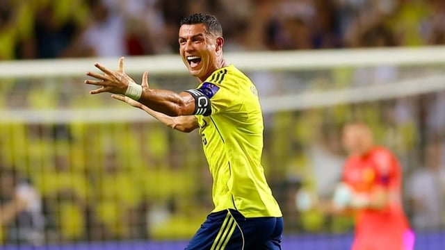 Cristiano Ronaldo celebrating after scoring for Al Nassr FC | Image: X/@Cristiano