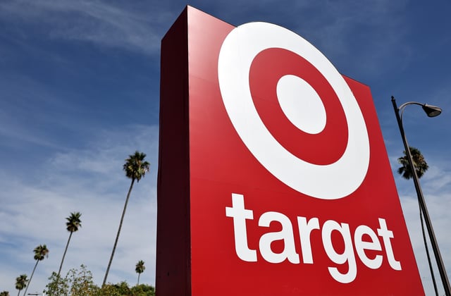The Target logo is displayed at a Target store on August 20, 2025 in Pasadena, California. Target announced that CEO Brian Cornell is stepping down to be replaced by Target’s current COO Michael Fiddelke