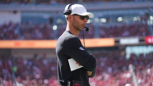 Sep 21, 2025; Santa Clara, California, USA; Arizona Cardinals head coach Jonathan Gannon on the sidelines during the first half against the San Francisco 49ers at Levi's Stadium. Mandatory Credit: Cary Edmondson-Imagn Images