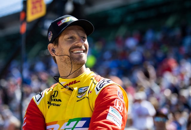 May 26, 2023; Indianapolis, Indiana, USA; IndyCar Series driver Romain Grosjean during Carb Day practice for the Indianapolis 500 at Indianapolis Motor Speedway. Mandatory Credit: Mark J. Rebilas-USA TODAY Sports/File Photo