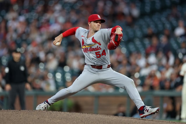 SAN FRANCISCO, CALIFORNIA - SEPTEMBER 24: Sonny Gray #54 of the St. Louis Cardinals pitches against the San Francisco Giants in the first inning at Oracle Park on September 24, 2025 in San Francisco, California. (Photo by Ezra Shaw/Getty Images)