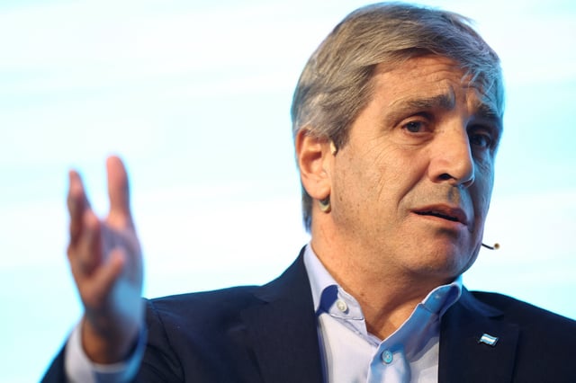 Argentina's Economy Minister Luis Caputo participates in a business event, in Buenos Aires, Argentina, May 13, 2025. REUTERS/Agustin Marcarian/File Photo