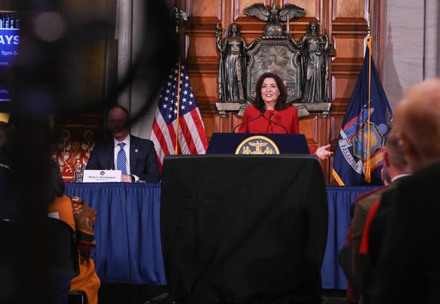Gov. Kathy Hochul included the concept of the checks in her State of the State and executive budget proposal in January.