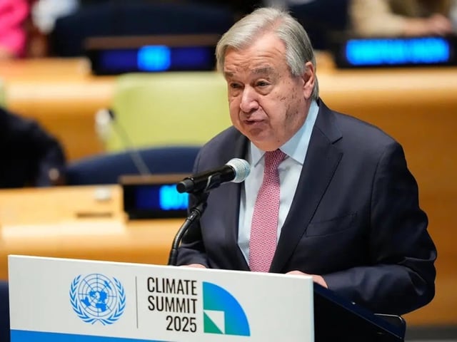El secretario general António Guterres preside una cumbre en la sede de la ONU en Nueva York el miércoles. Foto: Yuki Iwamura/Associated Press.