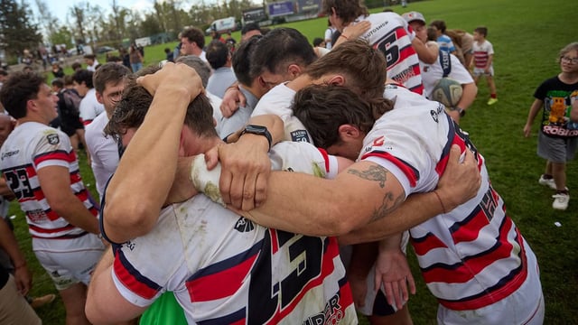 Rugby. Festejo de los Tricolores
