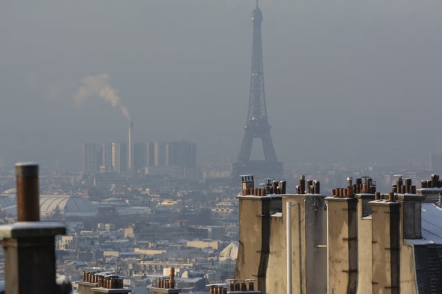 Lors d'un épisode de pollution à Paris, en janvier 2024.