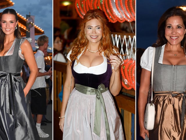 Palina Rojinski, Karen Webb und Laura Wontorra in ihren Wiesn Looks. 