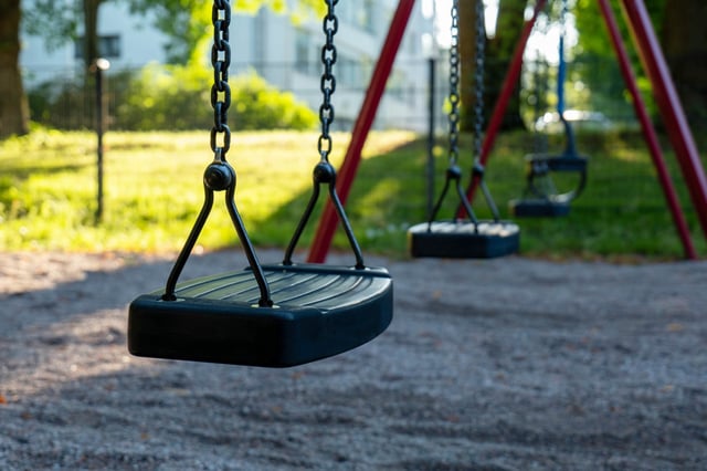 Empty swing set.