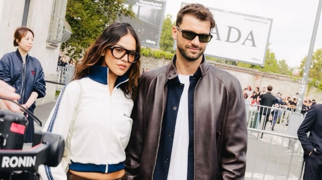 Eiza González y su novio, Grigor Dimitrov, brillan con sus 'looks' en el desfile de Prada | Foto: Instagram (@harpersbazaarus)