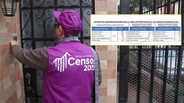 Reporte del Área de Monitoreo sobre incidencias contra censistas ante el INEI, obtenida por RPP Data.
