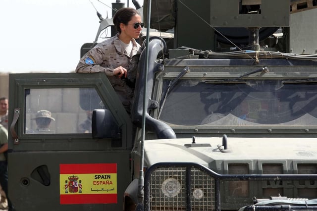 Una mujer soldado en Afganistán.