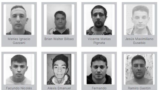 La lista de prófugos más buscados actualmente es de 8, con Matías Gazzani a la cabeza de las recompensas ofrecidas.