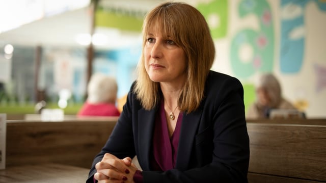 Rachel Reeves, visiting the Park Lane community centre in Telford, Shropshire, on Thursday, faces a shortfall of as much as £30 billion in the public finances