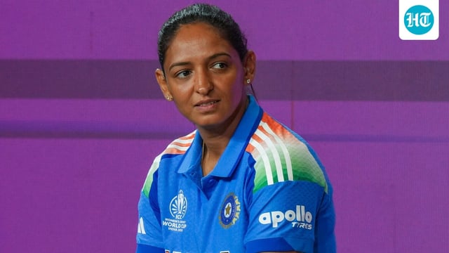 India's captain Harmanpreet Kaur during an interactive panel discussion as part of Captains' Day, ahead of the ICC Women's Cricket World Cup 2025.