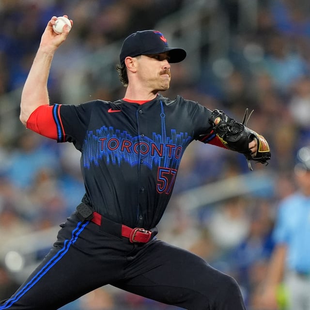 Toronto's starting pitcher Shane Bieber pitches on Friday to the Tampa Bay Rays.