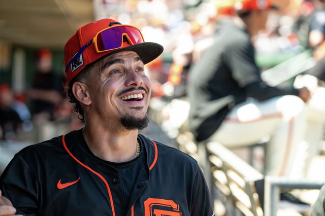 Giants shortstop Willy Adames, seen before an exhibition game in March, won the 2025 Willie Mac Award for “competitive spirit, ability and leadership.”