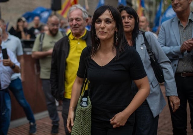 Sílvia Orriols el pasado 10 de septiembre en el Fossar de les Moreres