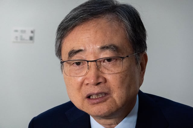 South Korean Foreign Minister Cho Hyun speaks at the Republic of Korea Mission in New York during the 80th session of the United Nations General Assembly, Friday, Sept. 26, 2025. (AP Photo/Ted Shaffrey)