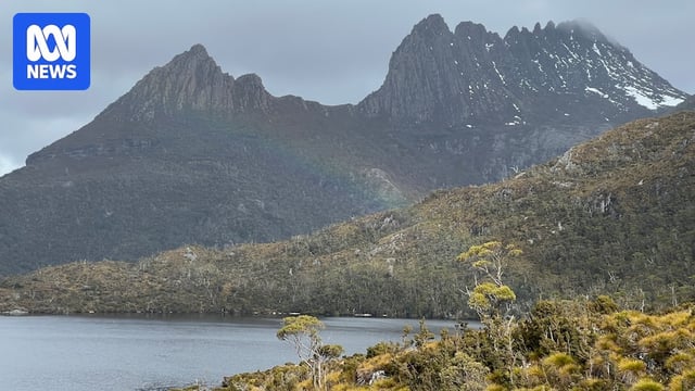 Patches of snow on a mountain