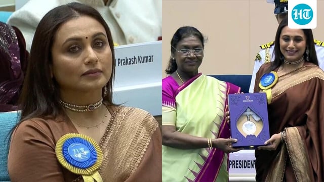 Rani Mukerji wore a necklace with her daughter Adira's name at the National Awards ceremony.