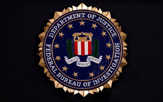 The Federal Bureau Investigation seal is seen at FBI headquarters in Washington, U.S. June 14, 2018.    REUTERS/Yuri Gripas/File Photo