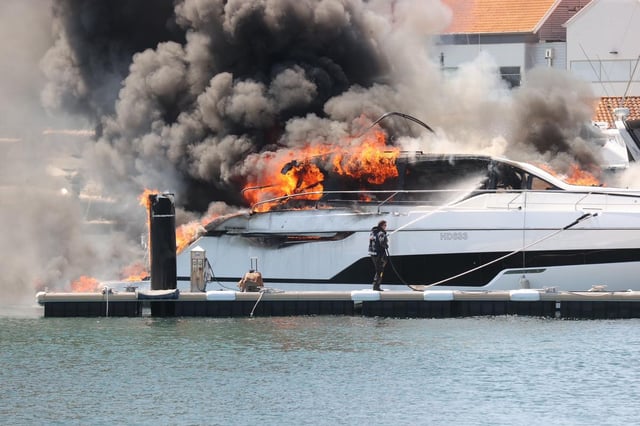 The scene at Hillarys Boat Harbour.