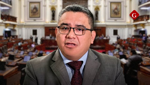 El ministro de Justicia, Juan José Santiváñez, afronta una moción de censura en el Congreso. Composición: Gestión.