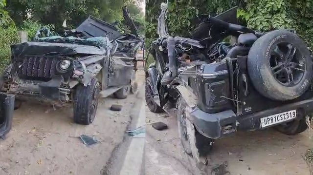 Gurugram Road Accident | Image: Video Grab 