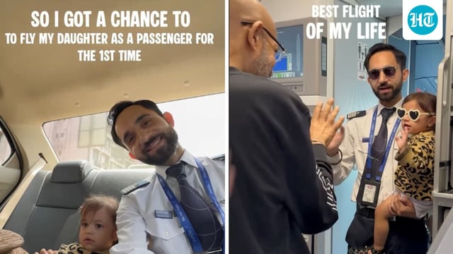 An IndiGo pilot with his 18-month-old daughter. 