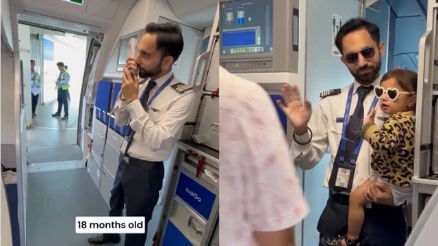 IndiGo Pilot Welcomes His 18-Month-Old 'Passenger Princess' Onboard For 1st Time, Video Melts Internet