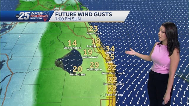 Gusty winds, rain bands and dangerous surf starting on Sunday