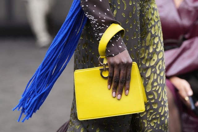 A model wears a creation part of the Ferragamo women's Spring-Summer 2026 collection, that was presented in Milan, Italy, Saturday, Sept. 27, 2025. (AP Photo/Luca Bruno).