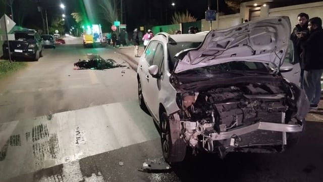 Incidente vial en Luján de Cuyo, conductor de motociclista herido. 