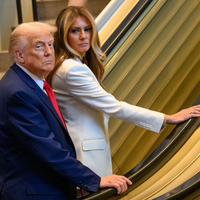 FILE - President Donald Trump and First Lady Melania Trump arrive for the 80th session of the UN’s General Assembly (UNGA) on September 23, 2025 in New York City. (Photo by Alexi J. Rosenfeld/Getty Images)