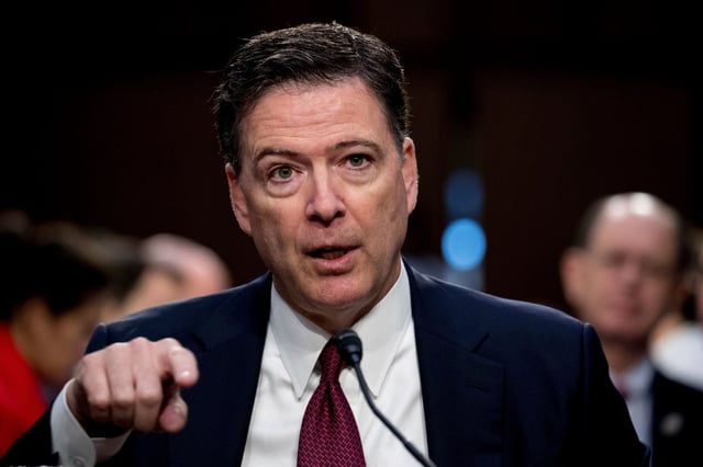 Former FBI director James Comey speaks during a U.S. Senate Intelligence Committee hearing on Capitol Hill, June 8, 2017, in Washington, D.C. (AP Photo/Andrew Harnik, File)