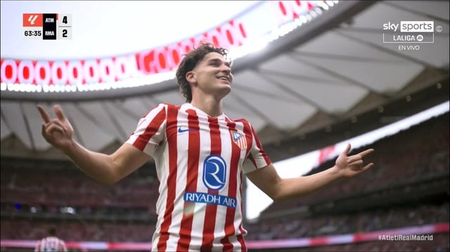 Julián Álvarez marcó un doblete en la victoria momentánea de Atlético Madrid vs. Real Madrid por la fecha 7 de LaLiga.