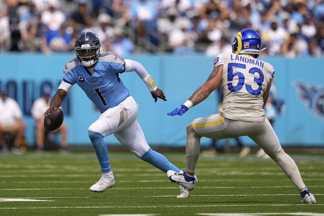 Titans rookie quarterback Cam Ward has shown an ability to make plays on the run this season.