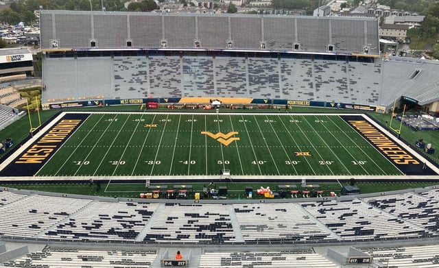 Utah and West Virginia play at Milan Puskar Stadium on Morgantown, West Virginia, on Saturday, Sept. 27, 2025.