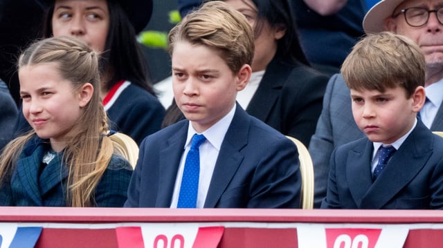 Princess Charlotte, Prince George, and Prince Louis on VE Day