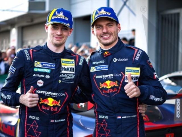Debut y victoria. Chris Lulham fue el compañero que eligió Max Verstappen para su primera carrera GT3. Foto Verstappen.com